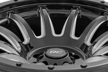 Load image into Gallery viewer, Rough Country 90 Series Wheel | One-Piece | Gloss Black w/machined spokes | 18x9 | 6x5.5 | -12mm