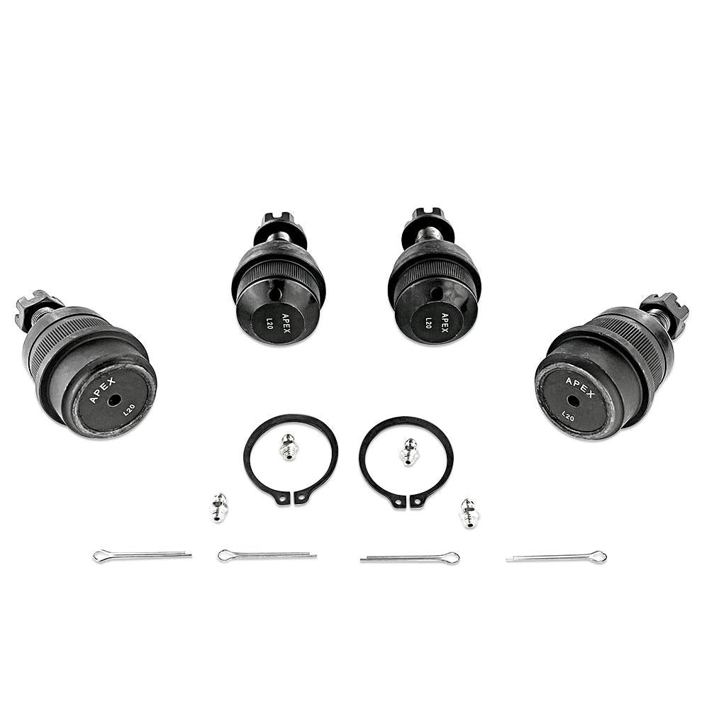 Apex Chassis Suspension Ball Joint Apex Chassis Heavy Duty Ball Joint Kit Fits: 07-18 Jeep Wrangler JK  99-04 Jeep Grand Cherokee Includes: 2 Upper & 2 Lower - Apex Chassis - KIT102