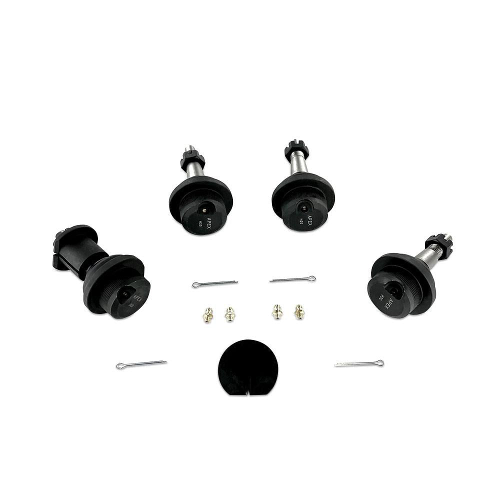Apex Chassis Suspension Ball Joint Apex Chassis Heavy Duty Ball Joint Kit Fits: 19-22 Jeep Gladiator JT 18-22 Jeep Wrangler JL/JLU Rubicon Mohave Sahara Sport Includes: 2 Upper & 2 Lower - Apex Chassis - KIT113