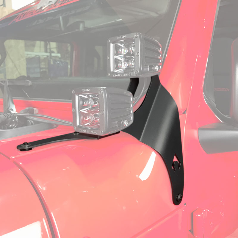 Artec Industries Mounting Brackets(Lighting) JL A-Pillar Dual Led Cube Light Mount Artec Industries - Artec Industries - JL5603