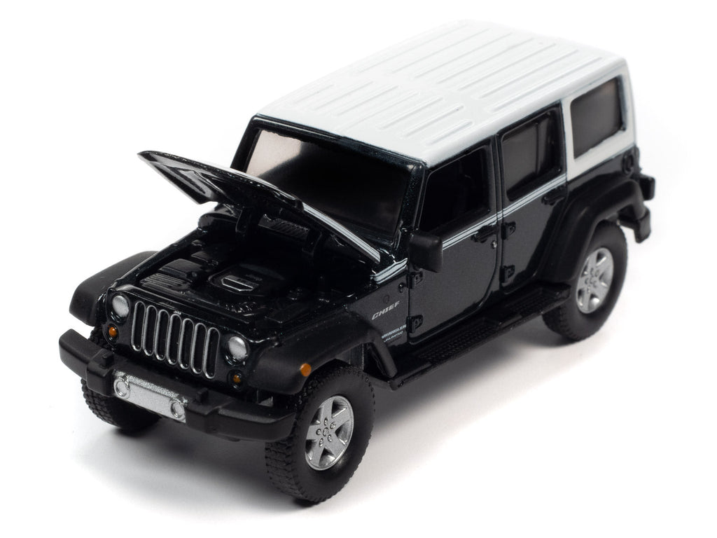 AutoWorld Diecast Model Auto World 2017 Jeep Wrangler Chief Edition (Rhino Body Color w/White Roof & White Side Stripe) 1:64 Diecast