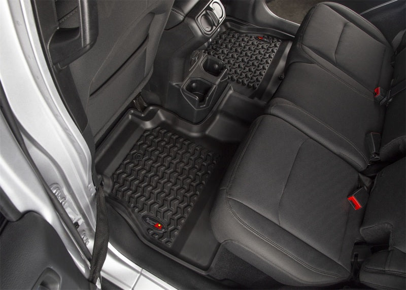 Rugged Ridge Floor Liner Front/Rear/Cargo Black 18-21 Jeep Wrangler JL 4 Dr (Excl. 4XE Models)-Clearance