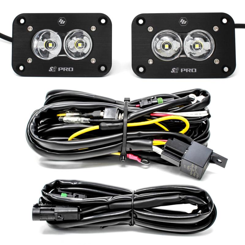 Baja Designs Light Bars & Cubes Baja Designs S2 Pro Flush Mount LED Light Pod Kit Work/Scene Pattern - Pair