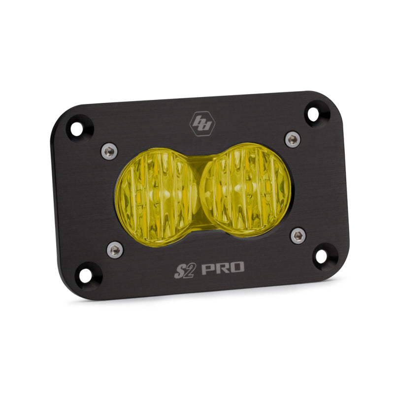 Baja Designs Light Bars & Cubes Baja Designs S2 Pro Wide Cornering Pattern Flush Mount LED Light - Amber