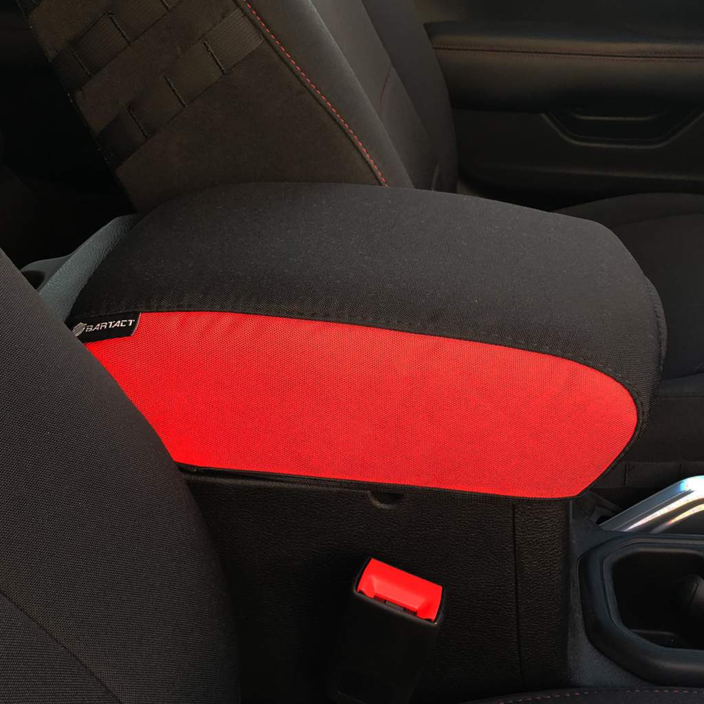 Bartact Console Cover Jeep JL Padded Center Console Cover For 18-Present Wrangler JL Jeep JL/JLU Red Side/Black Top Bartact - Bartact - JLIA2018CCRB