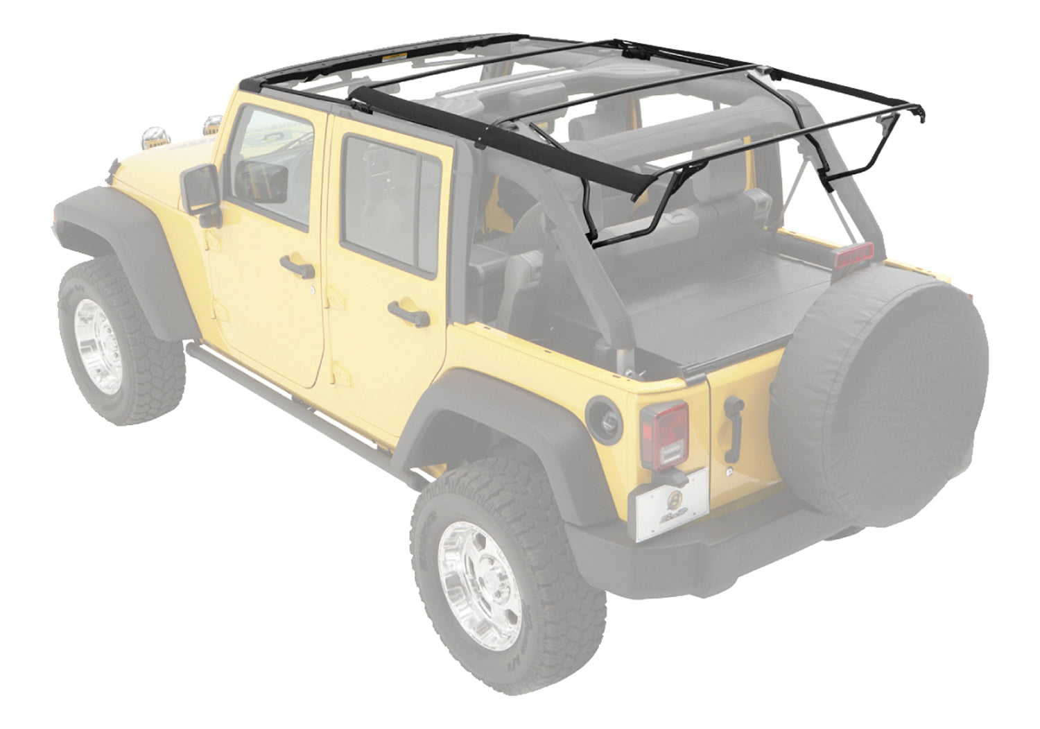 Bestop Soft Top Hardware Kit Bow & Frame Hardware Kit - '07-18 Wrangler JK 4-Door (Factory Style Replacement) - 55001-01 - Bestop