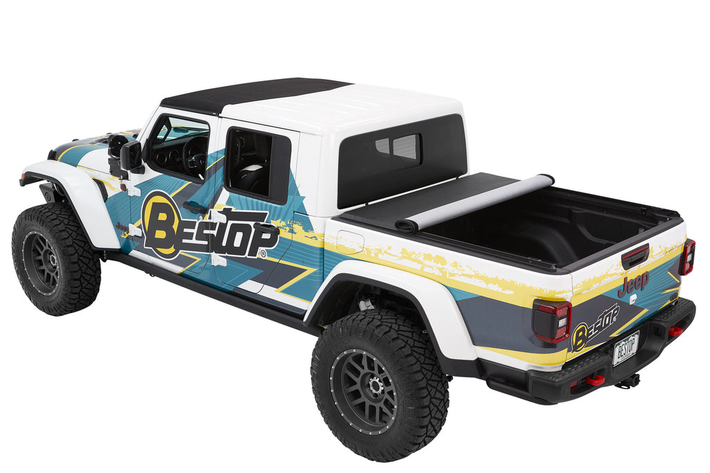 Bestop Tonneau Cover EZ-Roll Soft Tonneau - '20-23 Gladiator; For 5 ft. bed (Black Twill) - 19280-17 - Bestop