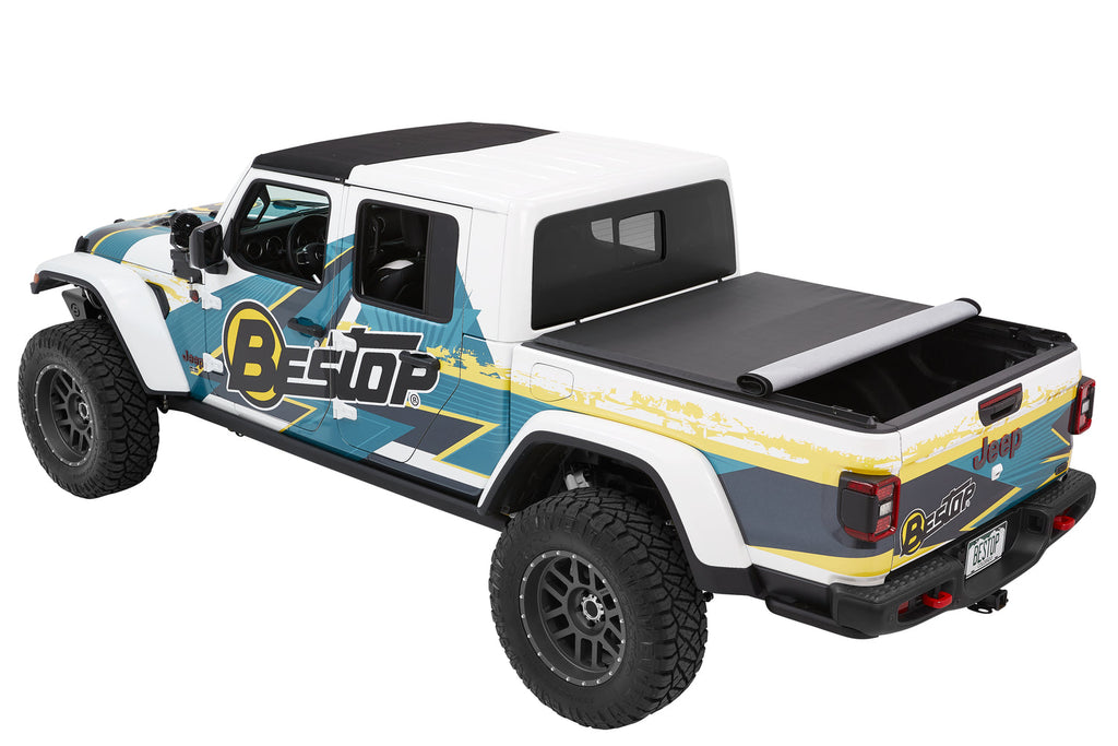 Bestop Tonneau Cover EZ-Roll Soft Tonneau - '20-23 Gladiator; For 5 ft. bed (Black Twill) - 19280-17 - Bestop