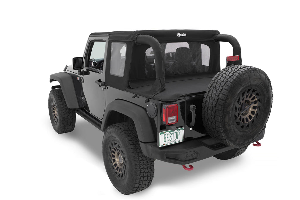 Bestop Soft Top Halftop Soft Top - 07-18 Wrangler JK 2-Door (Black Diamond) - 53900-35 - Bestop