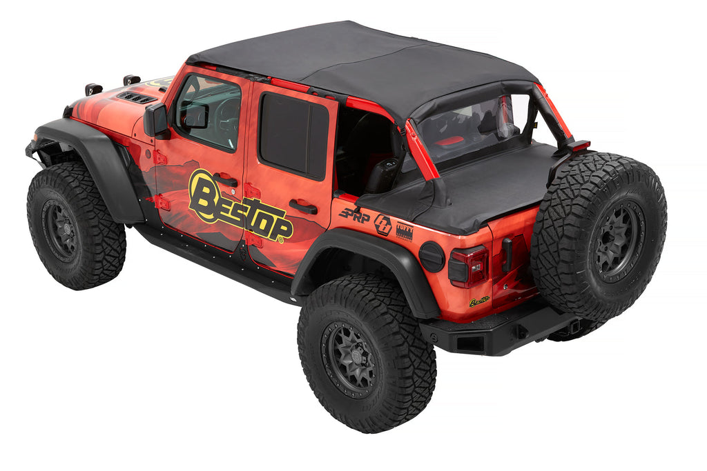 Bestop Soft Top Header Safari Bikini - '18-22 Wrangler JL 4-Door (Black Diamond) - 52610-35 - Bestop