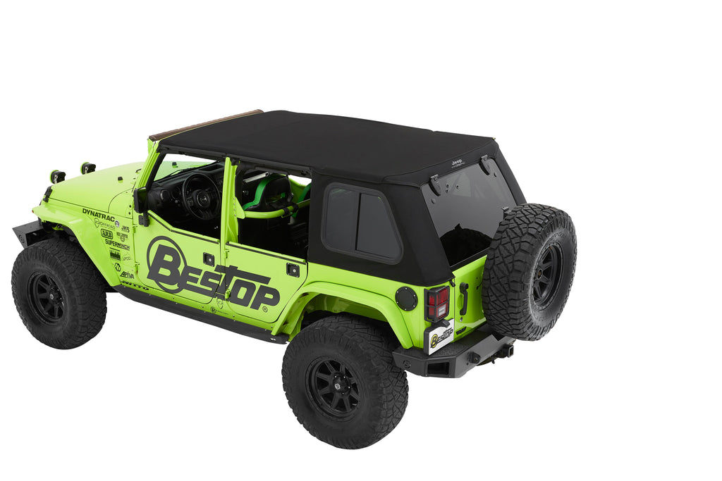 Bestop Soft Top JEEP(R) Trektop Pro - '07-18 Wrangler JK 4-Door (Black Twill) - 54463-17 - Bestop