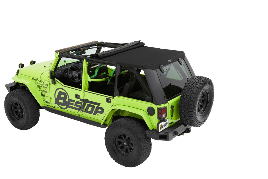 Bestop Soft Top JEEP(R) Trektop Pro - '07-18 Wrangler JK 4-Door (Black Twill) - 54463-17 - Bestop