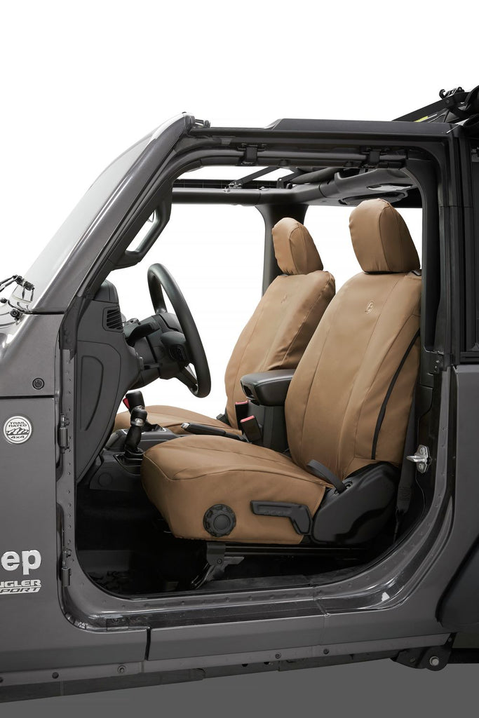 Bestop Seat Cushion Cover Set Seat Covers - 18-22 Wrangler JL 2-Door; Front (Tan) - 29293-04