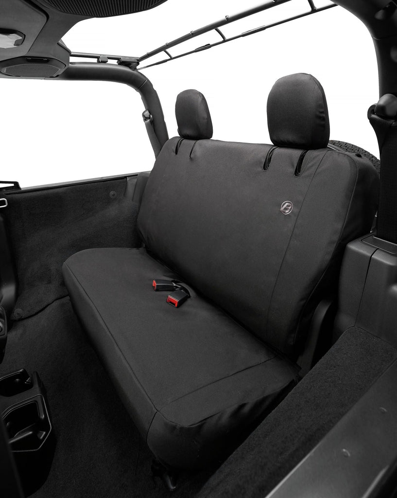 Bestop Seat Cushion Cover Set Seat Covers - 18-22 Wrangler JL 2-Door; Rear (Black Diamond) - 29292-35