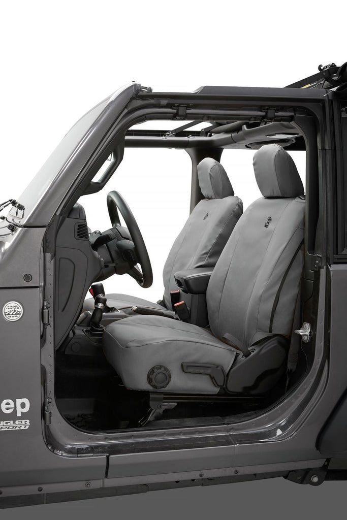 Bestop Seat Cushion Cover Set Seat Covers - 20-22 Gladiator / 18-22 Wrangler JL 4-Door; Front (Charcoal) - 29290-09 - Bestop
