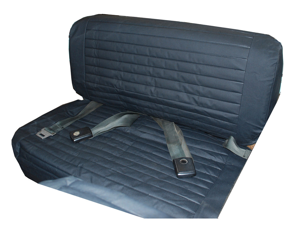 Bestop Seat Cushion Cover Set Seat Covers - 65-83 CJ5 / 76-86 CJ7 / 87-95 Wrangler YJ; Rear (Black Denim) - 29223-15 - Bestop