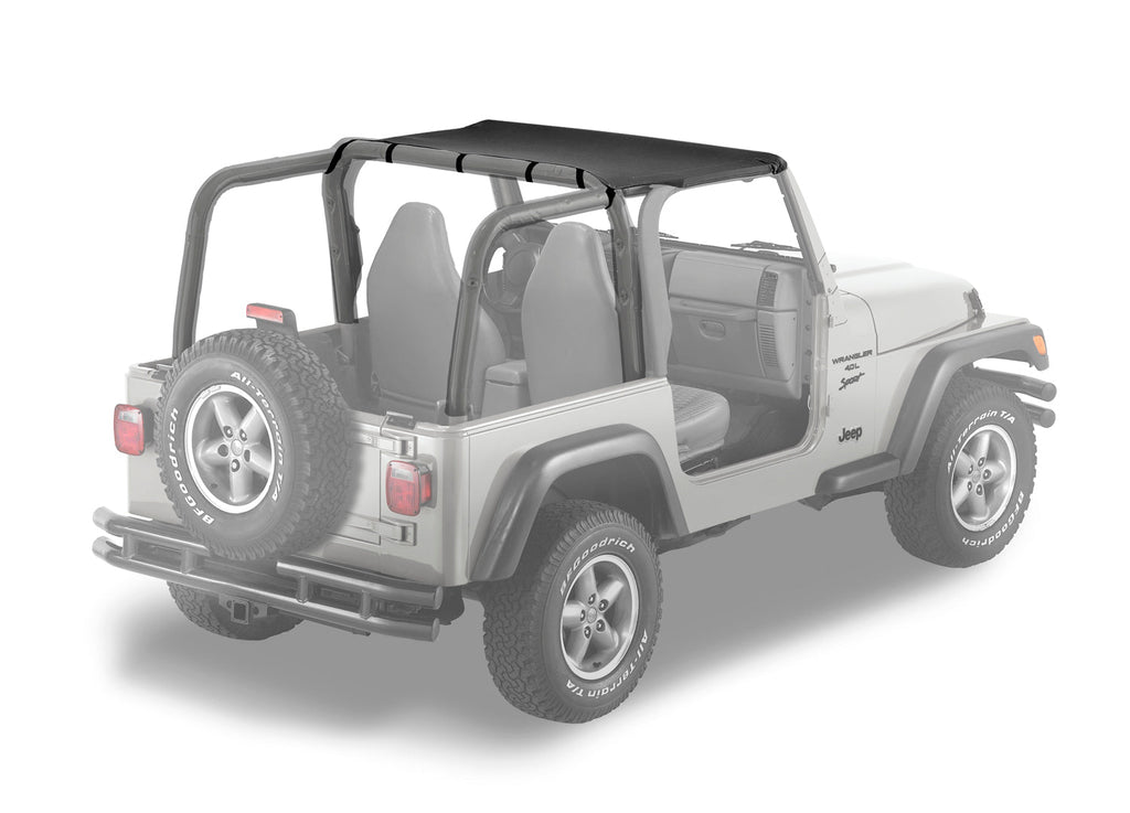 Bestop Soft Top Strapless Targa Bikini - '97-02 Wrangler TJ (Black Denim) - 52521-15 - Bestop