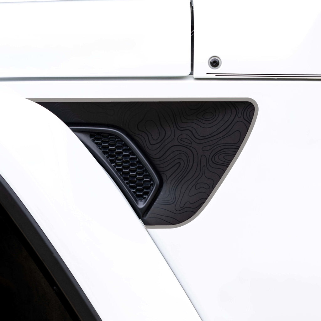 Premium Fender Vent Decal Set | Black Topo - fits Wrangler JL & Gladiator JT