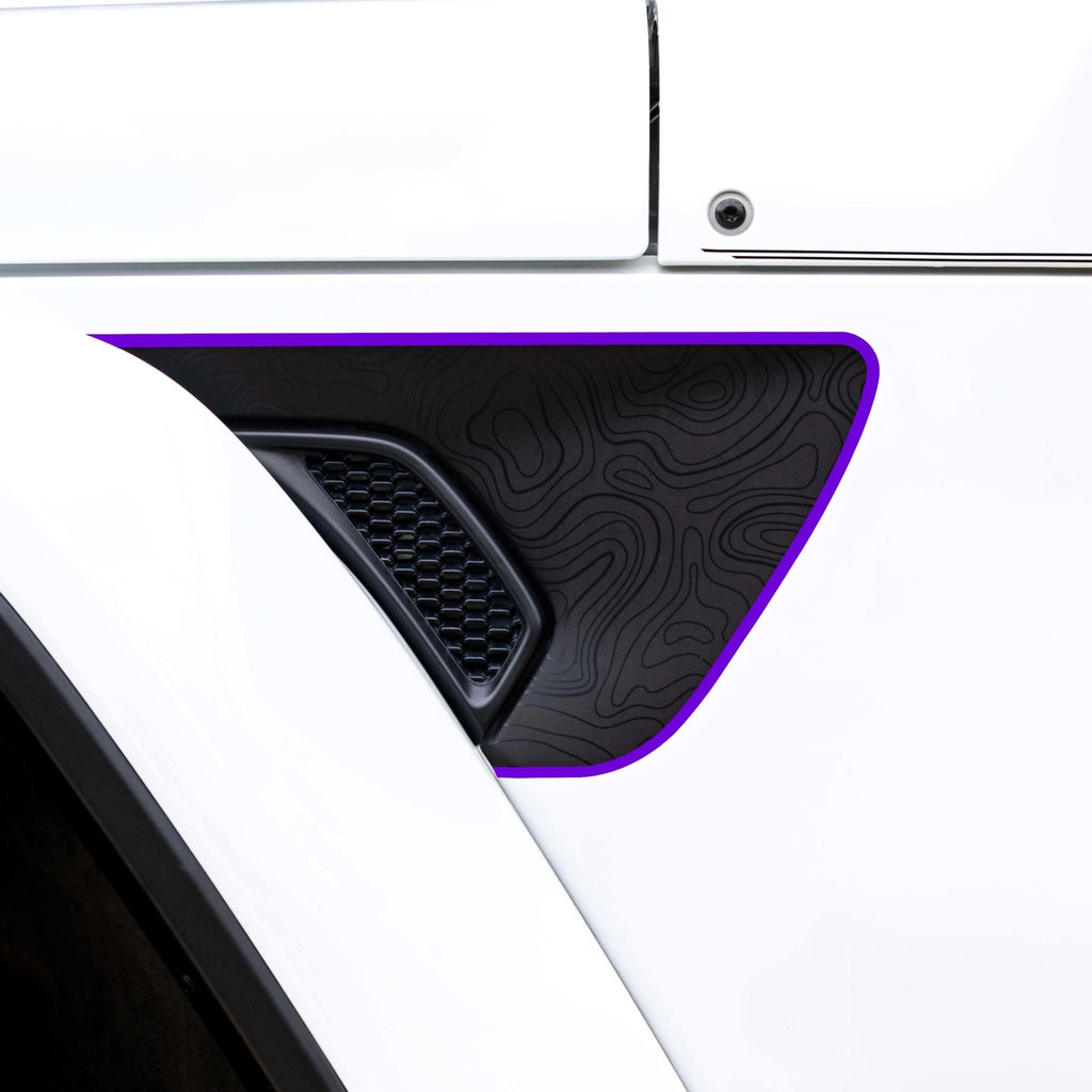Premium Fender Vent Decal Set | Black Topo - fits Wrangler JL & Gladiator JT