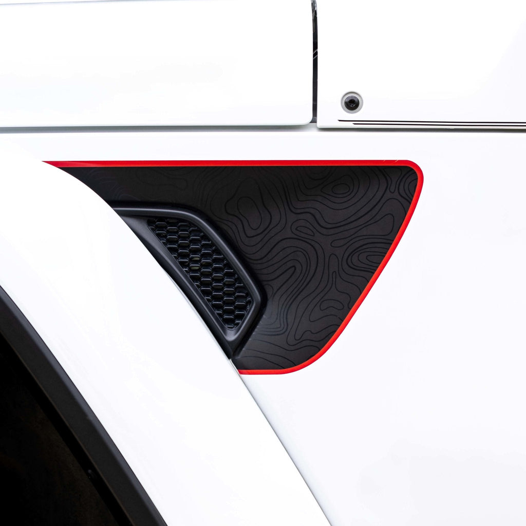 Premium Fender Vent Decal Set | Black Topo - fits Wrangler JL & Gladiator JT