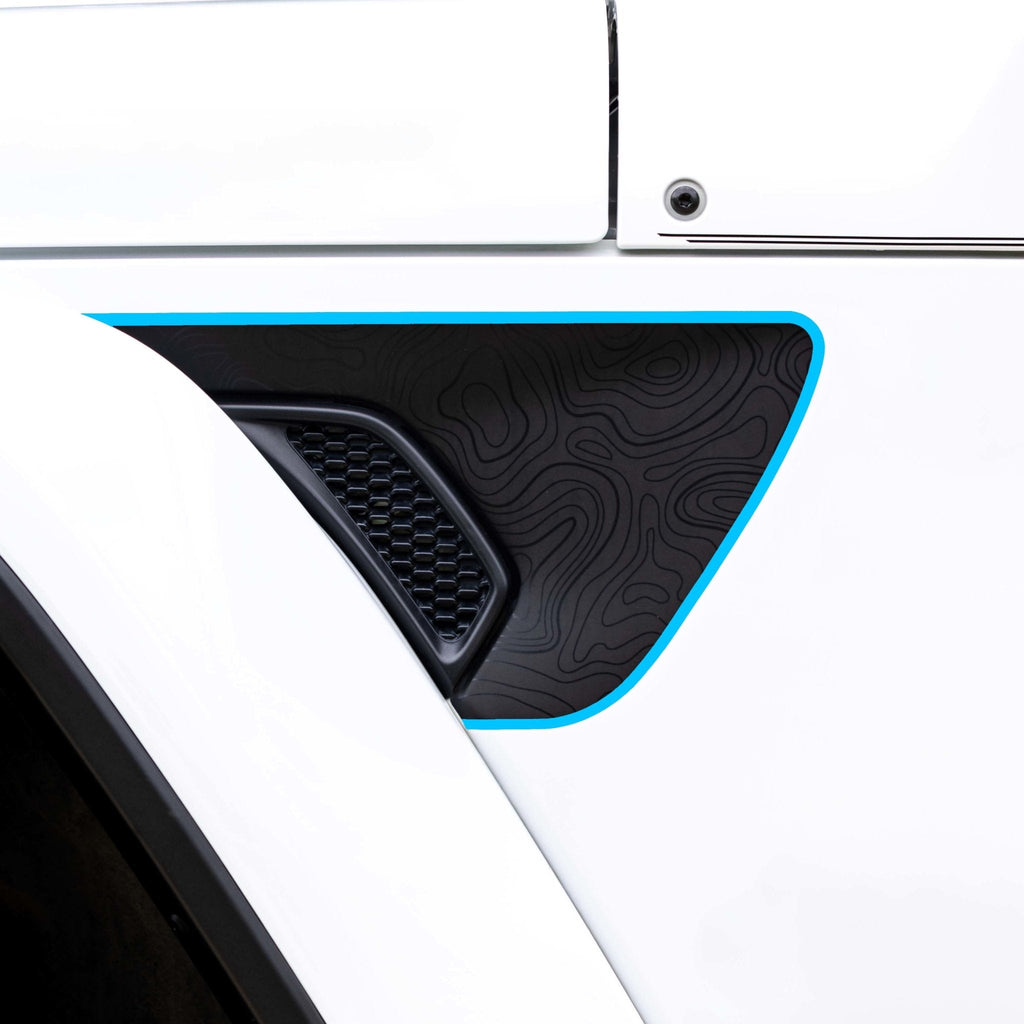 Premium Fender Vent Decal Set | Black Topo - fits Wrangler JL & Gladiator JT