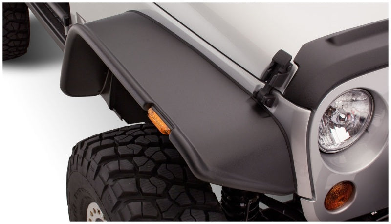 Bushwacker Fender Flares Bushwacker 07-18 Jeep Wrangler Flat Style Flares 2pc - Black