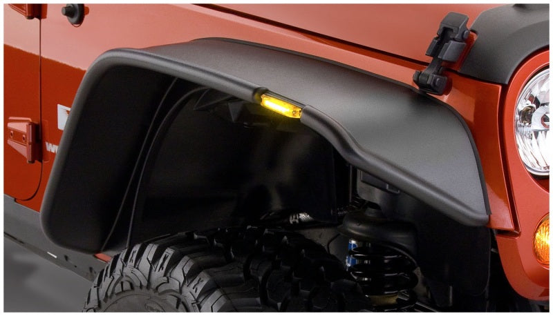 Bushwacker Fender Flares Bushwacker 07-18 Jeep Wrangler Flat Style Flares 2pc - Black