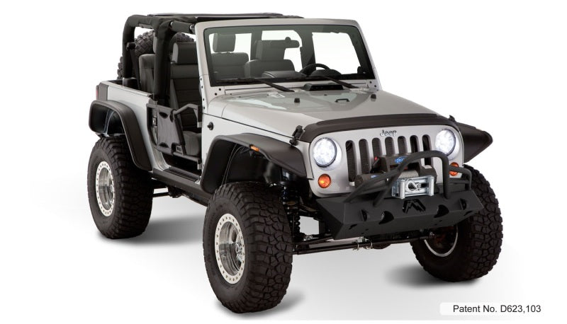 Bushwacker Fender Flares Bushwacker 07-18 Jeep Wrangler Flat Style Flares 4pc Fits 2-Door Sport Utility Only - Black