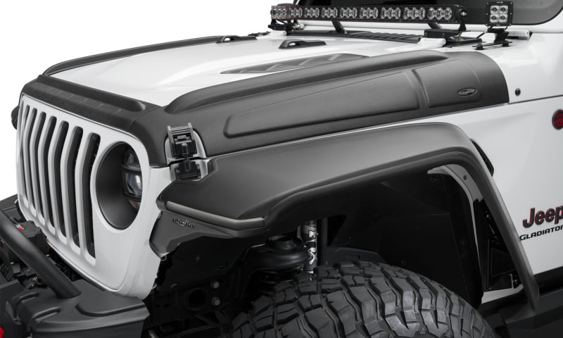 Bushwacker Body Armor & Rock Rails Bushwacker 07-18 Jeep Wrangler JK/JKU Trail Armor Hood Armor (3pc Set) - Tex. Black