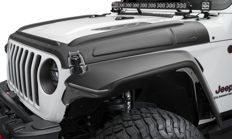 Bushwacker Body Armor & Rock Rails Bushwacker 07-18 Jeep Wrangler JK/JKU Trail Armor Hood Armor (3pc Set) - Tex. Black