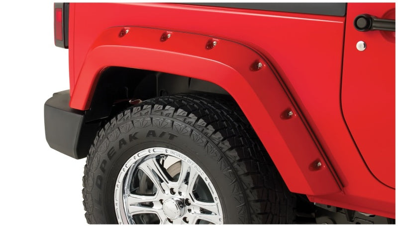 Bushwacker Fender Flares Bushwacker 07-18 Jeep Wrangler Pocket Style Flares 2pc Fits 2-Door Sport Utility Only - Black