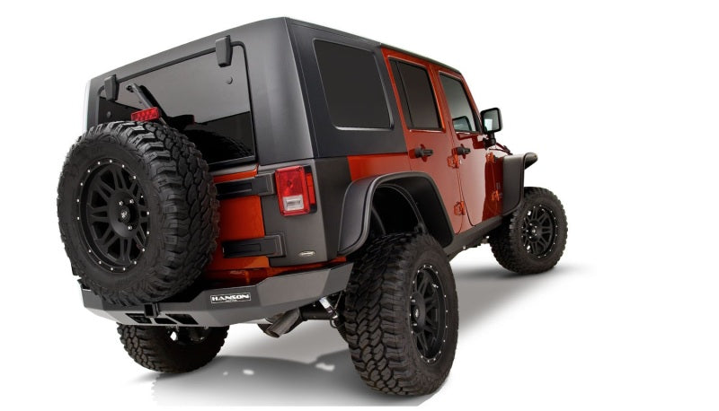 Bushwacker Fender Flares Bushwacker 07-18 Jeep Wrangler Unlimited Flat Style Flares 4pc 4-Door Sport Utility Only - Black