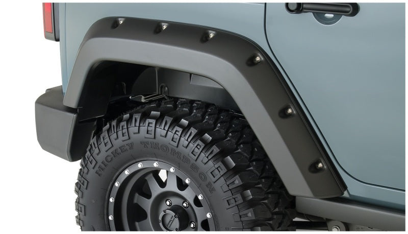Bushwacker Fender Flares Bushwacker 07-18 Jeep Wrangler Unlimited Pocket Style Flares 2pc 4-Door Sport Utility Only - Black