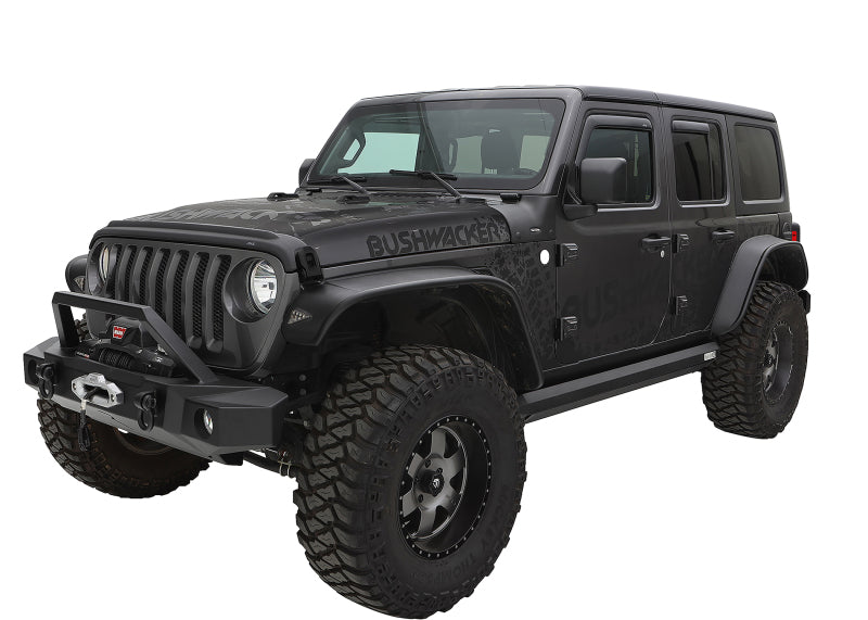 Bushwacker Fender Flares Bushwacker 2018+ Jeep Wrangler (JL) Unlimited Flat Style Flares 4pc - Black