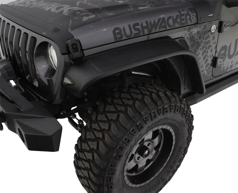 Bushwacker Fender Flares Bushwacker 2018+ Jeep Wrangler (JL) Unlimited Flat Style Flares 4pc - Black