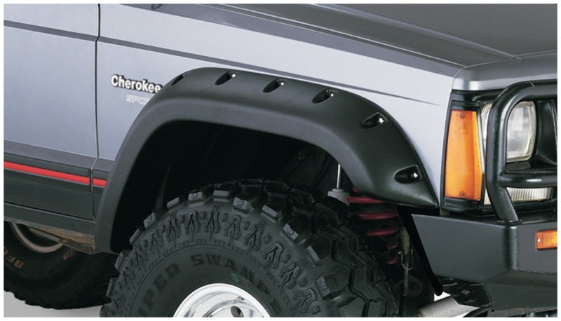 Bushwacker Fender Flares Bushwacker 84-01 Jeep Cherokee Cutout Style Flares 2pc Fits 4-Door Sport Utility Only - Black