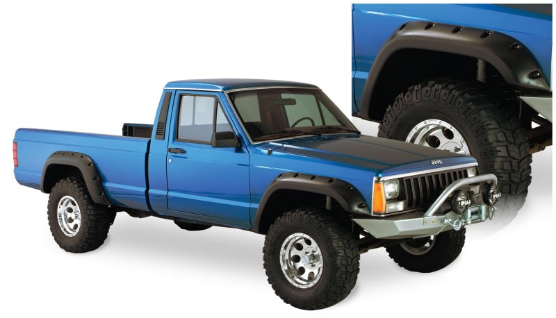 Bushwacker Fender Flares Bushwacker 84-01 Jeep Cherokee Cutout Style Flares 4pc Fits 2-Door Sport Utility Only - Black