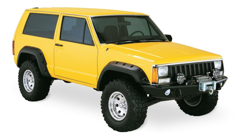 Bushwacker Fender Flares Bushwacker 84-01 Jeep Cherokee Cutout Style Flares 4pc Fits 2-Door Sport Utility Only - Black