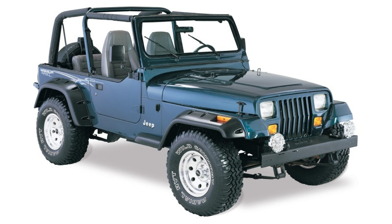 Bushwacker Fender Flares Bushwacker 87-95 Jeep Wrangler Cutout Style Flares 4pc Cutting Optional Not Renegade - Black