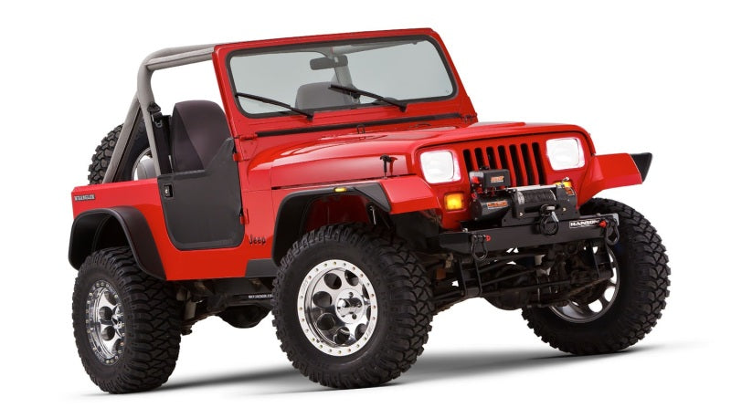 Bushwacker Fender Flares Bushwacker 87-95 Jeep Wrangler Flat Style Flares 4pc Excludes Renegade - Black