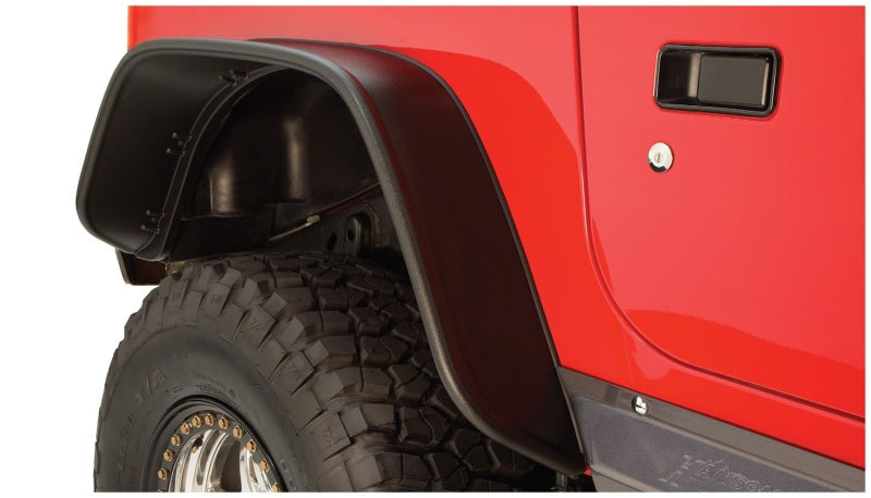 Bushwacker Fender Flares Bushwacker 97-06 Jeep TJ Flat Style Flares 2pc - Black