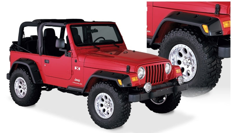 Bushwacker Fender Flares Bushwacker 97-06 Jeep TJ Max Pocket Style Flares 4pc - Black