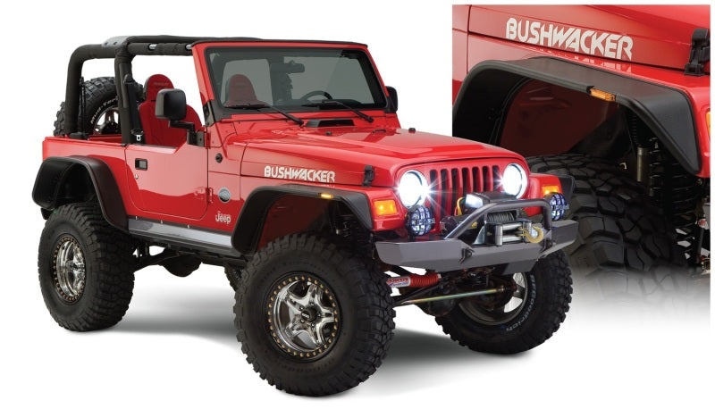 Bushwacker Fender Flares Bushwacker 97-06 Jeep Wrangler Flat Style Flares 4pc - Black