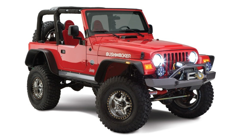 Bushwacker Fender Flares Bushwacker 97-06 Jeep Wrangler Flat Style Flares 4pc - Black