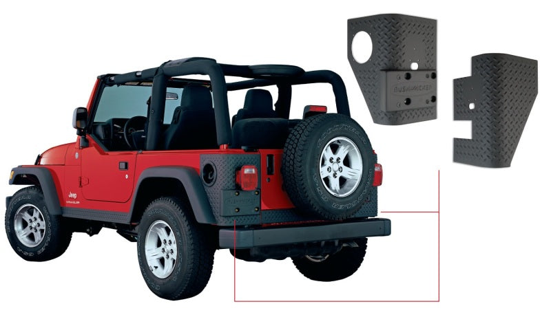 Bushwacker Body Armor & Rock Rails Bushwacker 97-06 Jeep Wrangler Trail Armor Rear Corners - Black