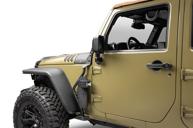 Go Rhino 07-18 Jeep Wrangler JK/JKU Front Fender Jack Mount for Hi-Lift Jack - Tex. Blk