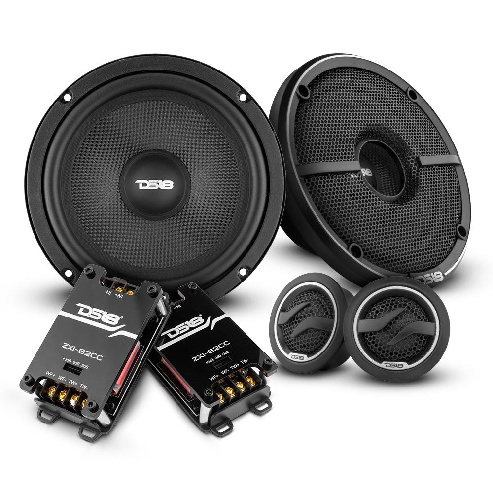 DS18 Speakers ELITE 6.5 Inch 2- Way Component Speaker System with Kevlar Cone 100 Watts 4-Ohm DS18 - DS18 - ZXI-62C