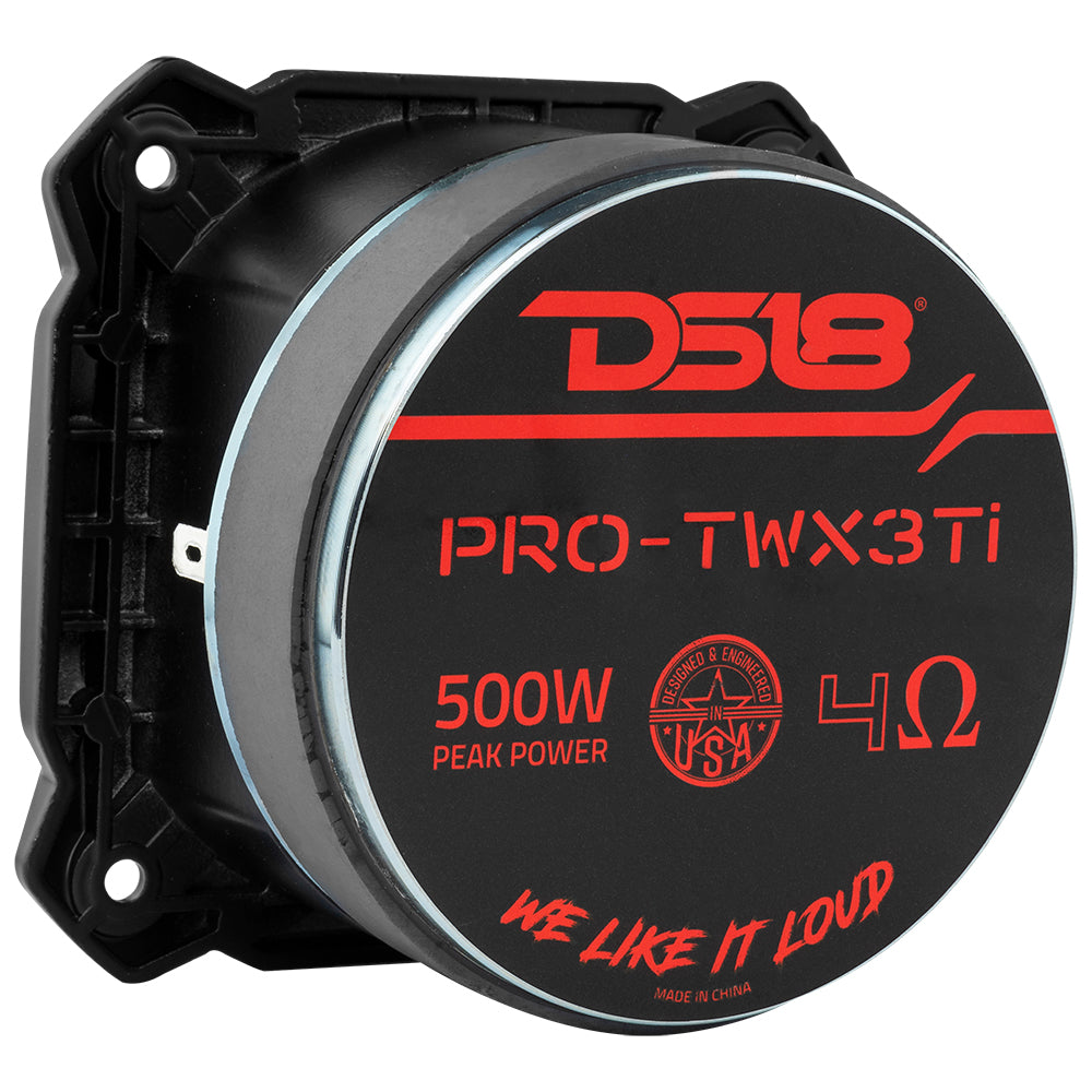 DS18 Tweeters PRO 4 Inch Super Bullet Tweeter 500 Watts 1.5 Inch Aluminum 4-Ohm Vc DS18 - DS18 - PRO-TWX3Ti