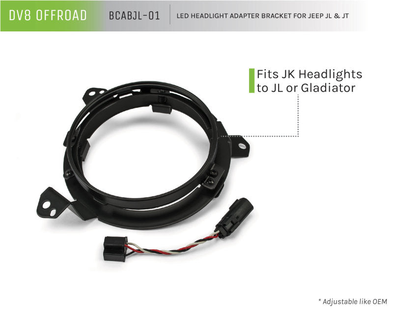 DV8 Offroad Headlights DV8 Offroad 18+ Jeep JL/Gladiator TJ / 7in Headlights Adapter Kit