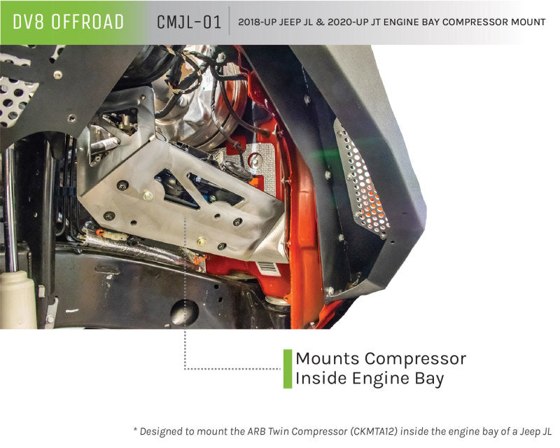 DV8 Offroad Air Compressors DV8 Offroad 2018+ Jeep JL / JT Engine Bay Compressor Mount